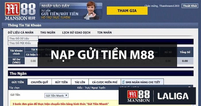 Lưu Ý Khi Nạp Tiền Vào M88